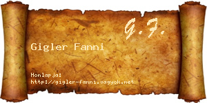 Gigler Fanni névjegykártya