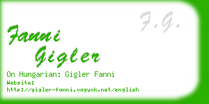 fanni gigler business card